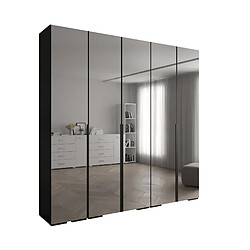 Abiks Meble Inova 1 Armoire avec miroir et portes battantes 236,7/250/47 5 Portes (nero/nero)