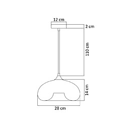 Kosilum Suspension goutte d'eau verre fumé noire - Ellipse pas cher