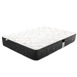 LUXURY LITERIE Matelas 140x190 cm, Sérénité, Ressorts Ensachés, Mousse Haute Densité, ergonomique, Soutien très ferme + 2 Oreillers