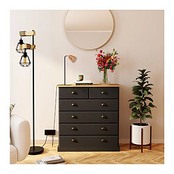 Zandiara Commode 4+2 tiroirs STANFORD noir et miel