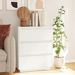 Maison Chic Buffet,Meuble de Rangement,commode pour salon,Cuisine Blanc 60x34x75 cm Bois massif de pin -MN45902