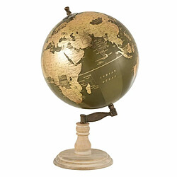 Paris Prix Globe sur Pied en Bois Woods 50cm Kaki & Or 