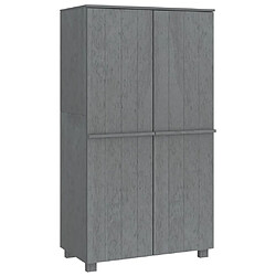 vidaXL Garde-robe HAMAR Gris foncé 89x50x180 cm Bois massif de pin