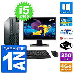 PC Lenovo M81 SFF Ecran 27" Intel i5-2400 RAM 4Go Disque 250Go Windows 10 Wifi - Occasion