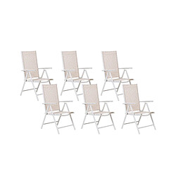 Beliani Lot de 6 chaises Métal Beige CATANIA