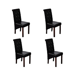 vidaXL Chaises à manger lot de 4 noir similicuir 