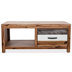 vidaXL Table basse Bois d'acacia massif 90x50x37,5 cm