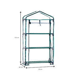 Acheter Serre de Jardin PVC/Acero Gardiun Leaf I 3 Étagères 69x49x130 cm Vert Fermeture Glissière