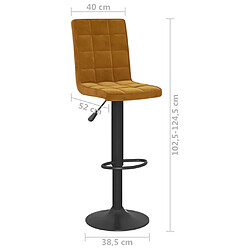 vidaXL Tabourets de bar lot de 2 marron velours pas cher