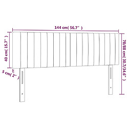 vidaXL Têtes de lit 2 pcs Gris foncé 72x5x78/88 cm Velours pas cher