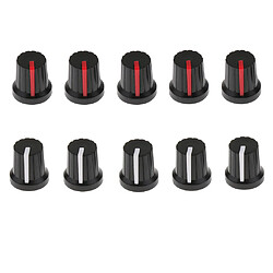 5pcs bouton de pédale d'effet guitare boutons de commande d'amplificateur noir + rouge pas cher