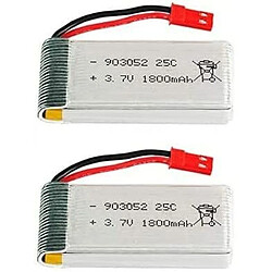 2pcs 3.7V 1800mAh 25C Li-po Batterie avec prise JST pour JJRC H11D H11C HQ898B RC hélicoptère