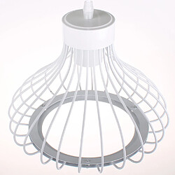 Stoex Lampe Suspensions Abat-Jour Cage en Métal Lampe de plafond Corde Ajustable Décoration pour restaurant Chambre Salon,Blanc