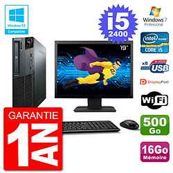 PC Lenovo M82 SFF Ecran 19" i5-2400 RAM 16Go Disque 500Go Graveur DVD Wifi W7 · Occasion 