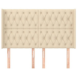 Avis Maison Chic Tête de lit scandinave avec oreilles,meuble de chambre Crème 147x16x118/128 cm Tissu -MN17945