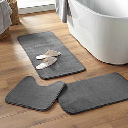 Avis Douceur D'Interieur Tapis contour WC Berkeley - 45 x 45 cm - Gris anthracite