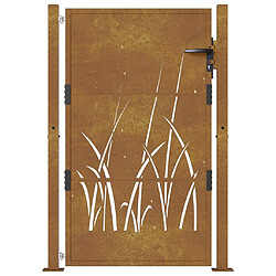 Avis vidaXL Portail de jardin 105x155 cm acier corten conception d'herbe