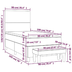 vidaXL Sommier à lattes de lit avec matelas Cappuccino 90x190 cm pas cher