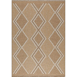 Jardindeco Tapis intérieur extérieur aspect jute jaune Tijuana 9048 170 x 120 cm. Tapis intérieur extérieur aspect jute jaune Tijuana 9048 170 x 120 cm