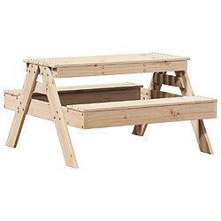 vidaXL Table de pique-nique pour enfants 88x97x52cm bois massif de pin