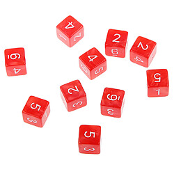 Avis 10pcs Dés à Six Faces D6 Jouant D u0026 D RPG Party Games Dés Rouge