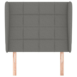 Avis Maison Chic Tête de lit scandinave avec oreilles,meuble de chambre Gris foncé 93x23x118/128 cm Tissu -MN72677