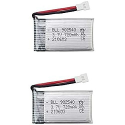 2 pcs Batterie Lipo Rechargeable (3.7V, 720mAh Lipo) pour Drones Rc Quadricoptères Syma X5 X5C X5SC X5SW, Cheerson CX-30W, Skytech M68, Wltoys F949