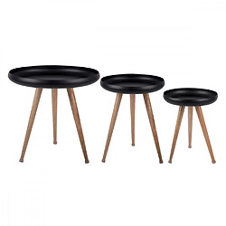 Present Time Set de 3 tables d'appoint Mango Wood