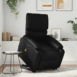 Maison Chic Fauteuil Relax pour salon, Fauteuil inclinable de massage électrique noir similicuir -GKD79945