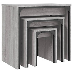 Avis vidaXL Tables basses gigognes 3 pcs sonoma gris bois d'ingénierie