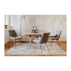 Avis ORLANDO Table a manger a rallonge - Style contemporain - Décor chene artisan et alu - L 120-200 x P 80 x H 75 cm