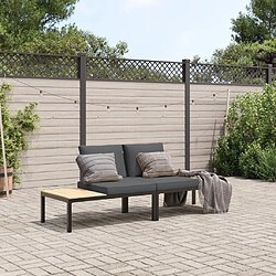 vidaXL Salon de jardin 2 pcs avec coussins noir aluminium 