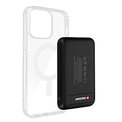 Coque pour iPhone 14 Pro et Powerbank 5000 mAh Magsafe Swissten Transparent