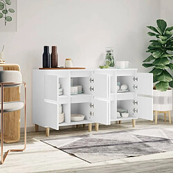 Avis Maison Chic Ensemble de 2 Buffets,commode,console pour rangement blanc 60x35x70 cm bois d'ingénierie -MN14362