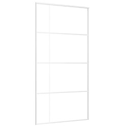 vidaXL Porte coulissante Verre ESG dépoli aluminium 102,5x205 cm Blanc