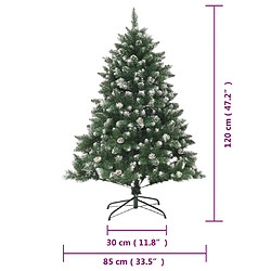 vidaXL Sapin de Noël artificiel avec support 120 cm PVC pas cher