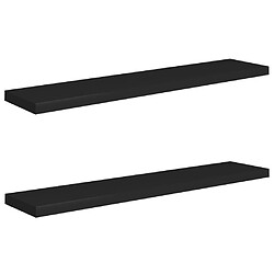 vidaXL Étagères murales flottantes 2 pcs noir 120x23,5x3,8 cm MDF