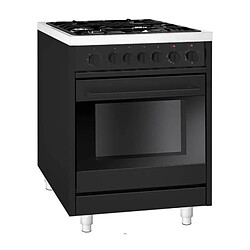 Cuisiniere gaz - AMICA - ACMP2005N - 4 feux - 85,5-90 x 60 x 60 cm - Noir 