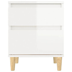 Maison Chic Table de chevet Table de Nuit Meuble de Rangement Blanc brillant 40x35x50 cm pas cher