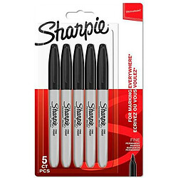 Marqueur permanent Sharpie Noir 5 Unités