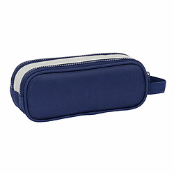 Trousse Fourre-Tout Double Benetton Varsity Gris Blue marine 21 x 8 x 6 cm