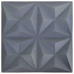 vidaXL Panneaux muraux 3D 24 pcs 50x50 cm gris origami 6 m²