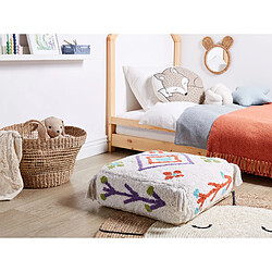 Beliani Coussin de sol 55 x 55 x 20 cm blanc DIPLO