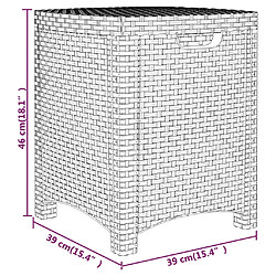 vidaXL Boîte de rangement de jardin 39x39x46 cm Rotin PP Graphite pas cher