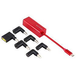 Wewoo Chargeur Adaptateur secteur pour ordinateur portable 65 W Convertisseur USB-C / Type C à 6 en 1 Rouge