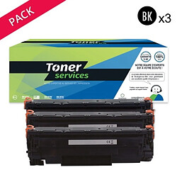 TONER SERVICES Compatible Canon 713 Pack 3 Toners Noir CB436A (36A)