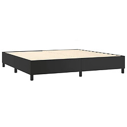 Avis vidaXL Sommier à lattes de lit avec matelas Noir 200x200 cm Similicuir