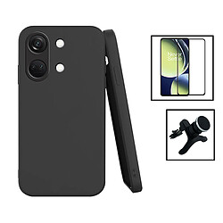 PHONECARE Kit Film Verre Trempé 5D Full Cover + Coque Silicone Liquide + Support Magnétique de Voiture Renforcé pour OnePlus Ace 2V - Noir 