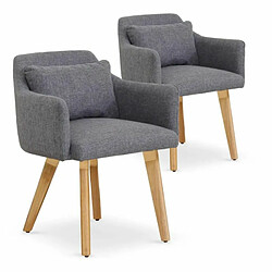 Paris Prix Lot de 2 Fauteuils Scandinave Alan 70cm Gris Clair 