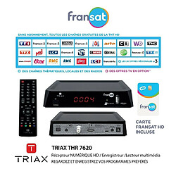 Récepteur Satellite Numérique HD / Enregistreur / Lecteur Multimédia FRANSAT Triax THR 7620 - Carte FRANSAT HD Incluse 